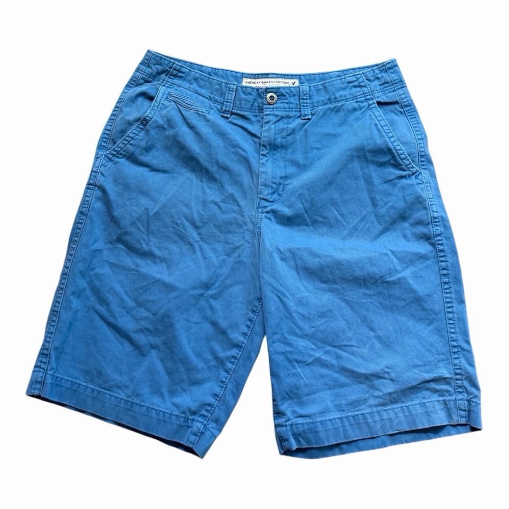 American Eagle Outfitters Blue Men's Longboard Chino Cargo Shorts Waist Size 34